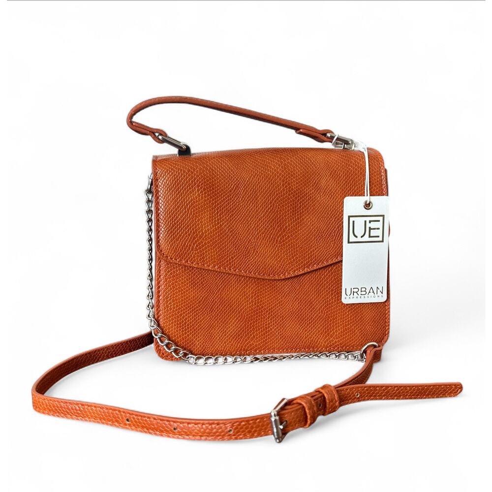 URBAN Expressions Kyla Mini Bag Vegan Leather Crossbody Purse Pumpkin Orange NWT